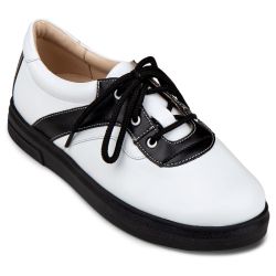 DTD-300 (цв.17-белый/черный, 36) Полуботинки ортопедические малосложные