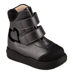 TW-525 (цв.10-серый металл., 24) Ботинки (станд.задн., натур.мех, съемн.стелька)