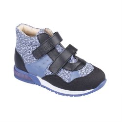 TW-440 (цв.8-черно-голубой, 26) Ботинки спортивные (натур.кожа, без св.диодов)