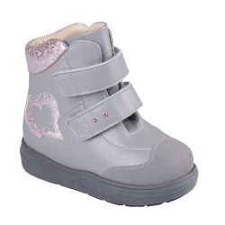 TW-525 (цв.3-серо-розовый, 23) Ботинки (станд.задн., натур.мех, съемн.стелька)